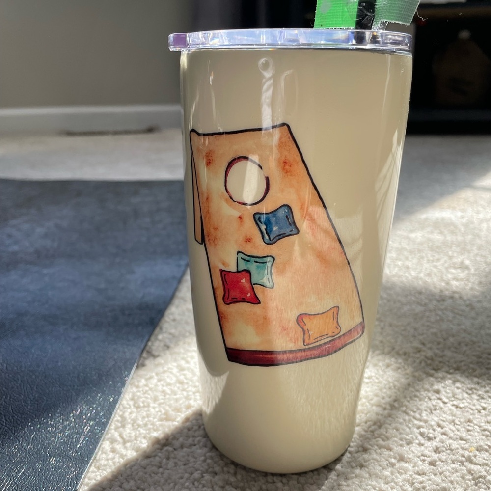 Cornhole Themed Tumbler